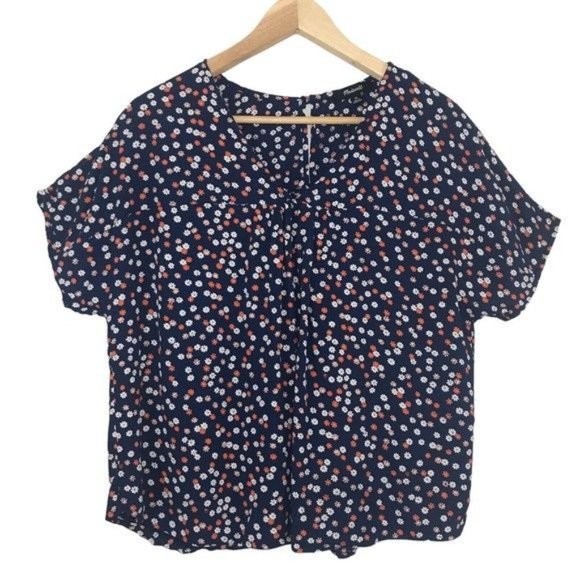 MADEWELL High Low Rhyme Top In Baby Floral Bengali Size X-Small - Picture 7 of 14